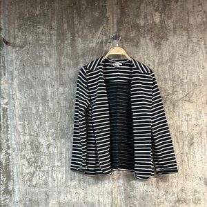 NEIMAN MARCUS Women's Striped Blazer Jacket Size S In Black/White